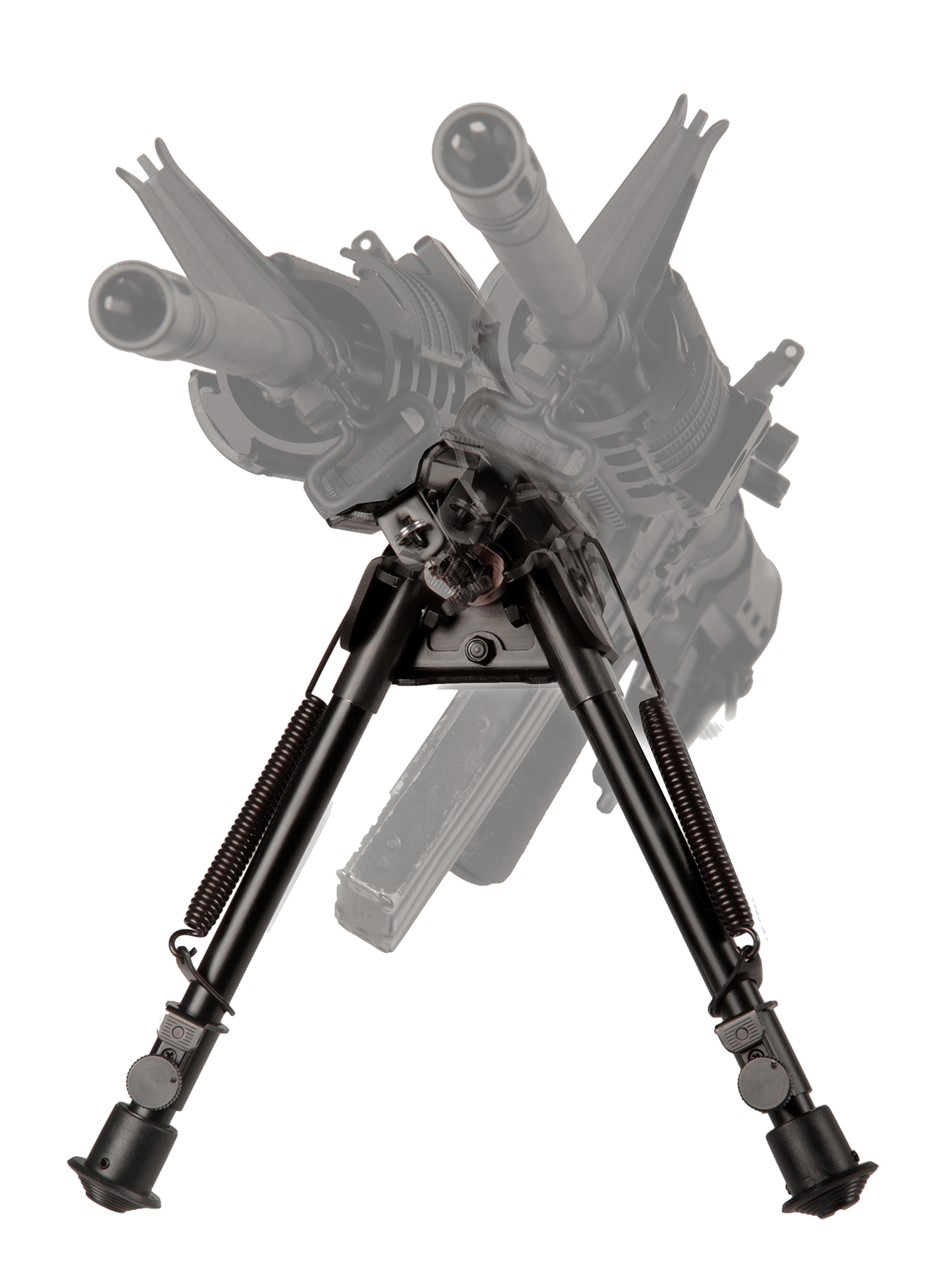 Blackhawk 71BP09BK Sportster Pivot + Traverse Bipod 6"-9"Black Anodized Metal,  Sling Swivel Attached, Rubber Feet