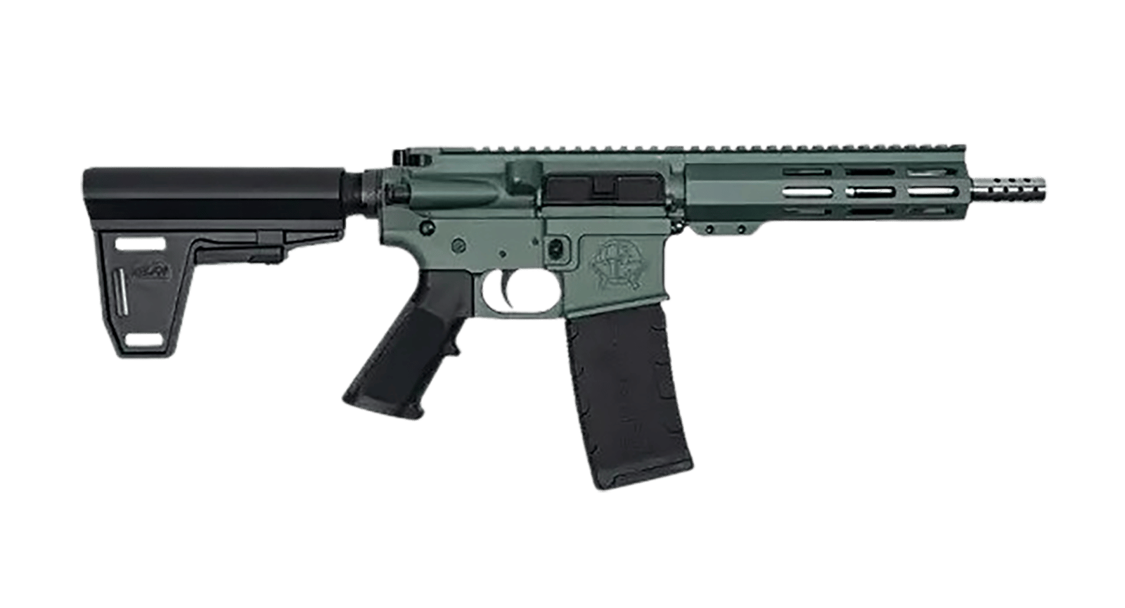 Great Lakes Firearms GL15223SSPBCHG AR-15  223 Wylde 30+1 7.50" Black Nitride Threaded Barrel, M-LOK Handguard, Charcoal Green Cerakote Aluminum Receiver w/Picatinny Rail, Black Polymer Mil-Spec Grip
