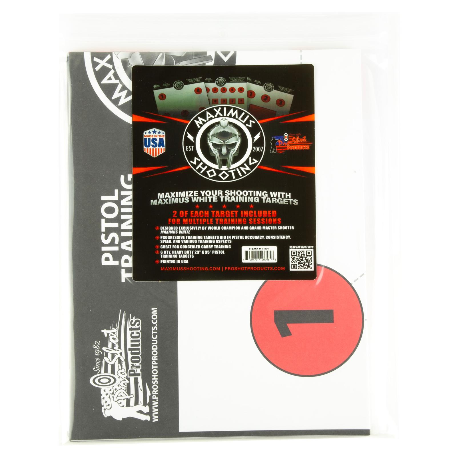 PROSHOT MXM WHITE PISTOL TRNG 6PK