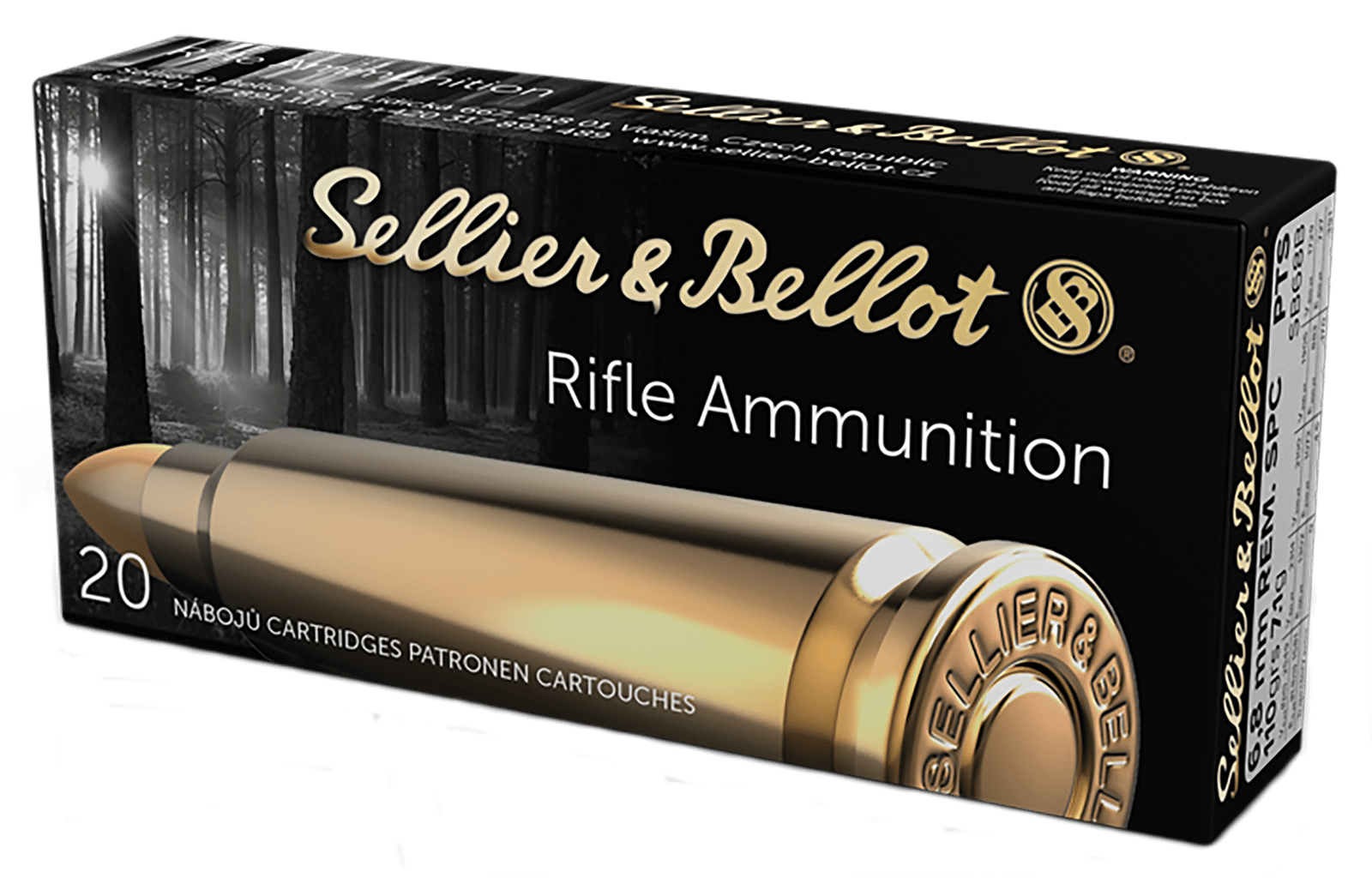 Sellier & Bellot SB68B Rifle  6.8mmRemSPC 110gr Plastic Tip Special 20 Per Box/30 Case