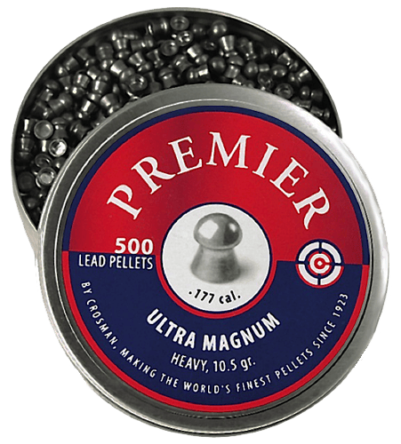 Crosman LUM77 Premier Ultra Magnum 177 Lead Domed Heavy Pellet 500/Tin