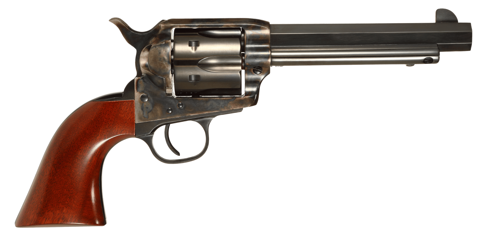 Taylors & Company 556102 1873 Cattleman Drifter 45 Colt (LC) Caliber with 5.50" Blued Finish Barrel, 6rd Capacity Blued Finish Cylinder, Color Case Hardened Finish Steel Frame & Walnut Grip