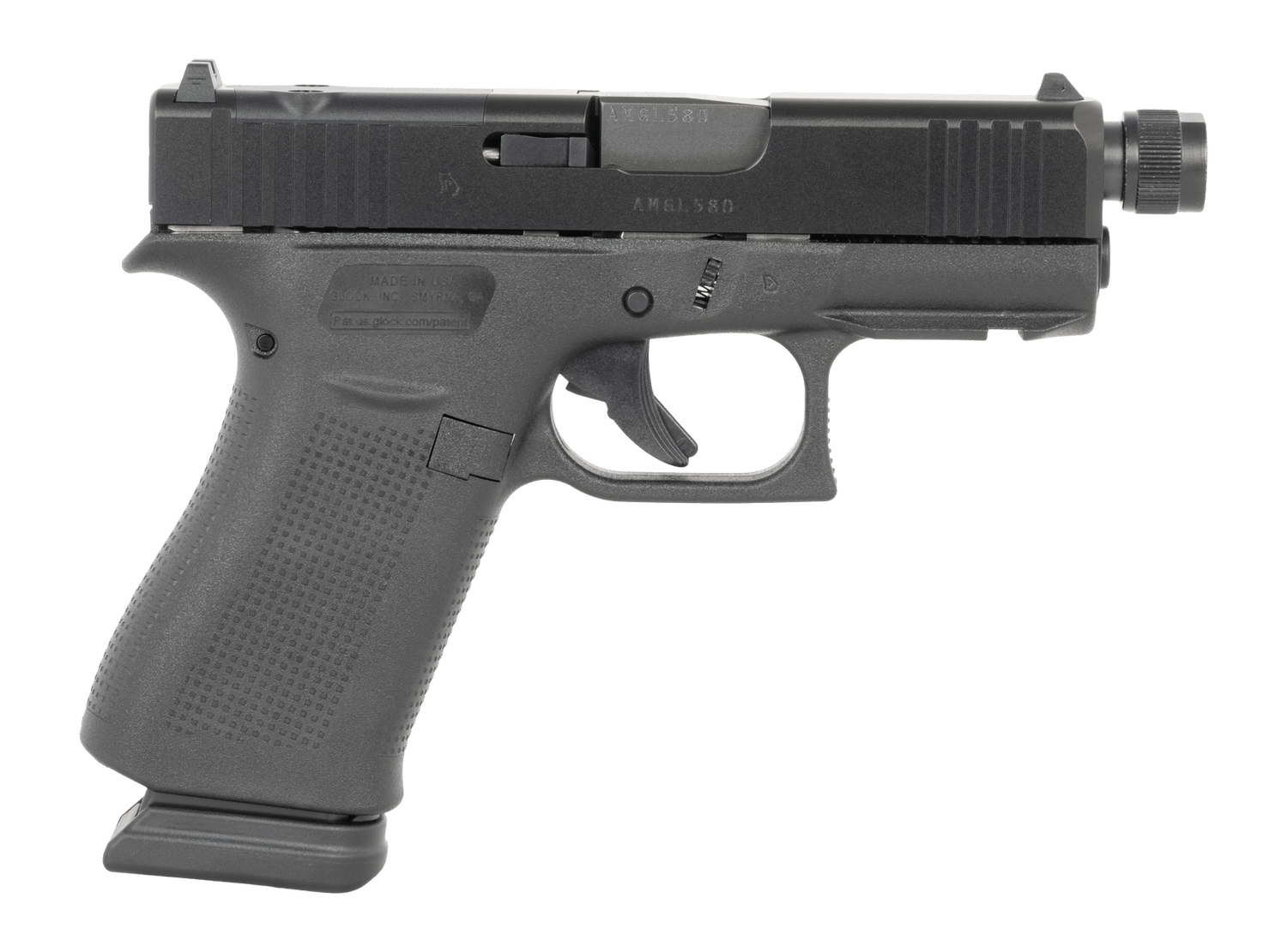 Glock UX4350201FRMOSTB G43X  9mm Luger 10+1 3.41" Black Threaded Barrel, Black Steel Optic Ready/Serrated Slide, Black Polymer Frame w/Accessory Rail, Ambidextrous