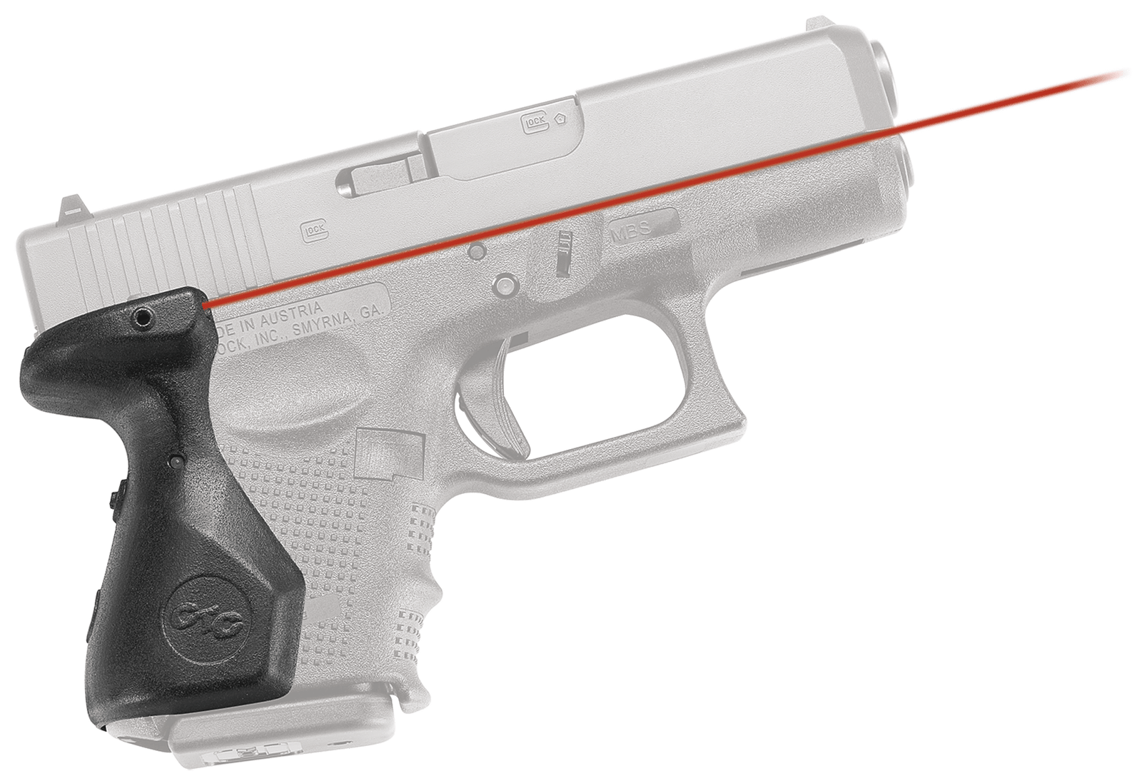 Crimson Trace 0132501 Lasergrips  Compatible w/ Glock Gen4 25/27/33, Red Laser Black Polymer