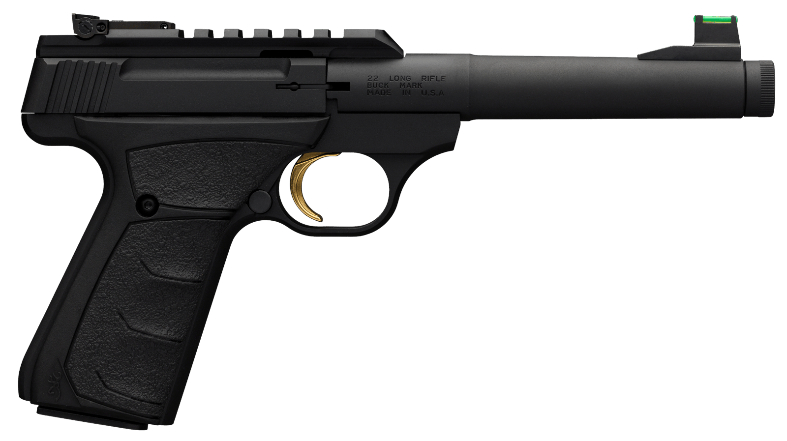 Browning 051534490 Buck Mark Plus Camper SR 22 LR 10+1 6" Steel Threaded Barrel, Matte Black Optic Ready/Serrated Steel Slide & Aluminum Frame, Black Ultragrip FX Grips