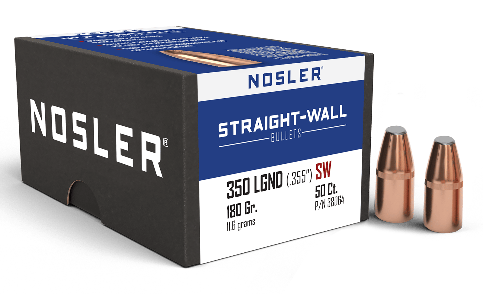 Nosler 38064 Straight Wall  350Legend 180gr Power Point 50CT
