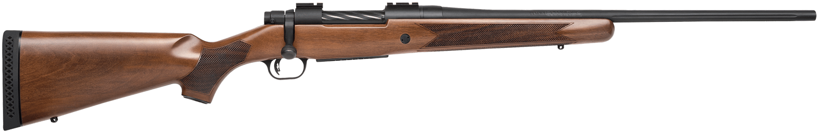 Mossberg 27890 Patriot  Full Size 30-06 Springfield 5+1 22" Matte Blued Fluted Barrel, Drilled & Tapped Matte Blued Stainless Steel Receiver, Walnut Fixed Stock, Right Hand