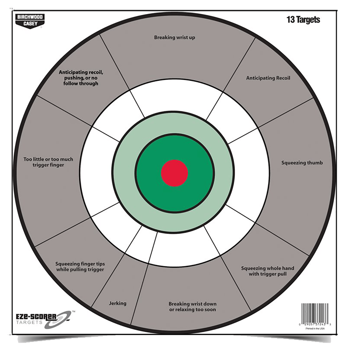 Birchwood Casey 37245 EZE-Scorer  12" Bullseye Paper Hanging Gray/White 13 Per Pkg