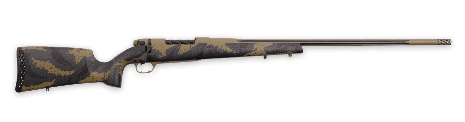 Weatherby MAX01N222RR6B Mark V Apex 22-250 Rem 4+1 24" + 2"Coyote Tan/Graphite Black Cerakote Fluted Threaded Barrel, Coyote Tan Cerakote Steel Drilled & Tapped Receiver, Tan/Brown Sponge Accents Fixe
