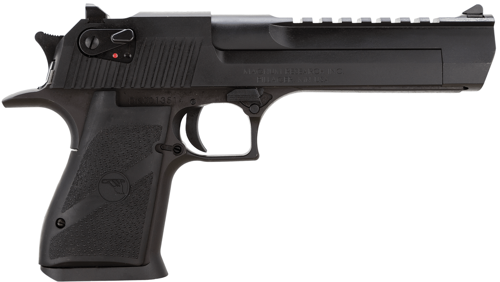 Magnum Research DE357 Desert Eagle Mark XIX 357 Mag Caliber with 6" Picatinny Rail Barrel, 9+1 Capacity, Overall  Black Finish Carbon Steel, Beavertail Frame, Serrated Slide &  Rubber Grip