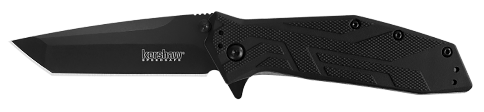 Kershaw 1990 Brawler  3" Folding Tanto Plain Black Oxide 8Cr13MoV SS Blade Black Glass-Filled Nylon Handle Includes Pocket Clip