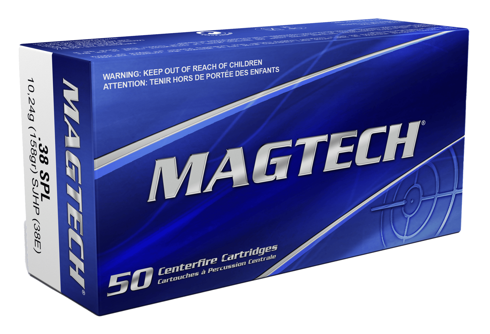 Magtech 38E Range/Training  38Special 158gr Semi Jacketed Hollow Point 50 Per Box/20 Case