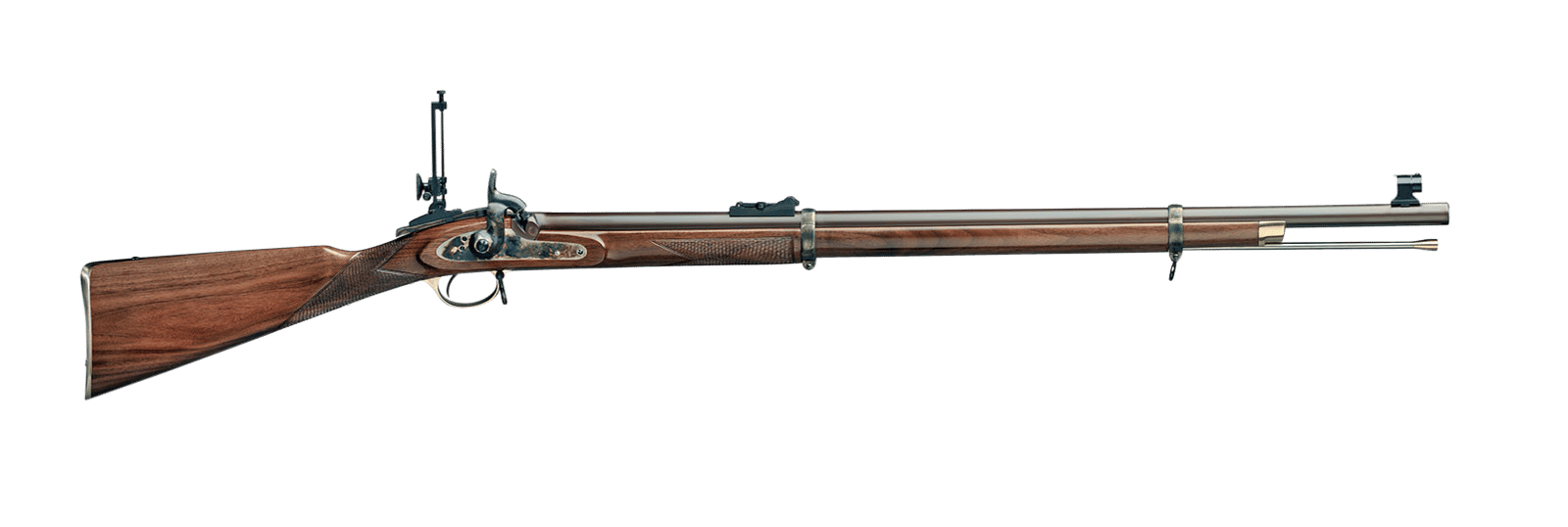 Taylors & Company 210034 Pedersoli Volunteer Target 451 Cal Percussion 33" Single Shot Barrel, Browned Steel Receiver, Fixed Checkered Walnut Stock