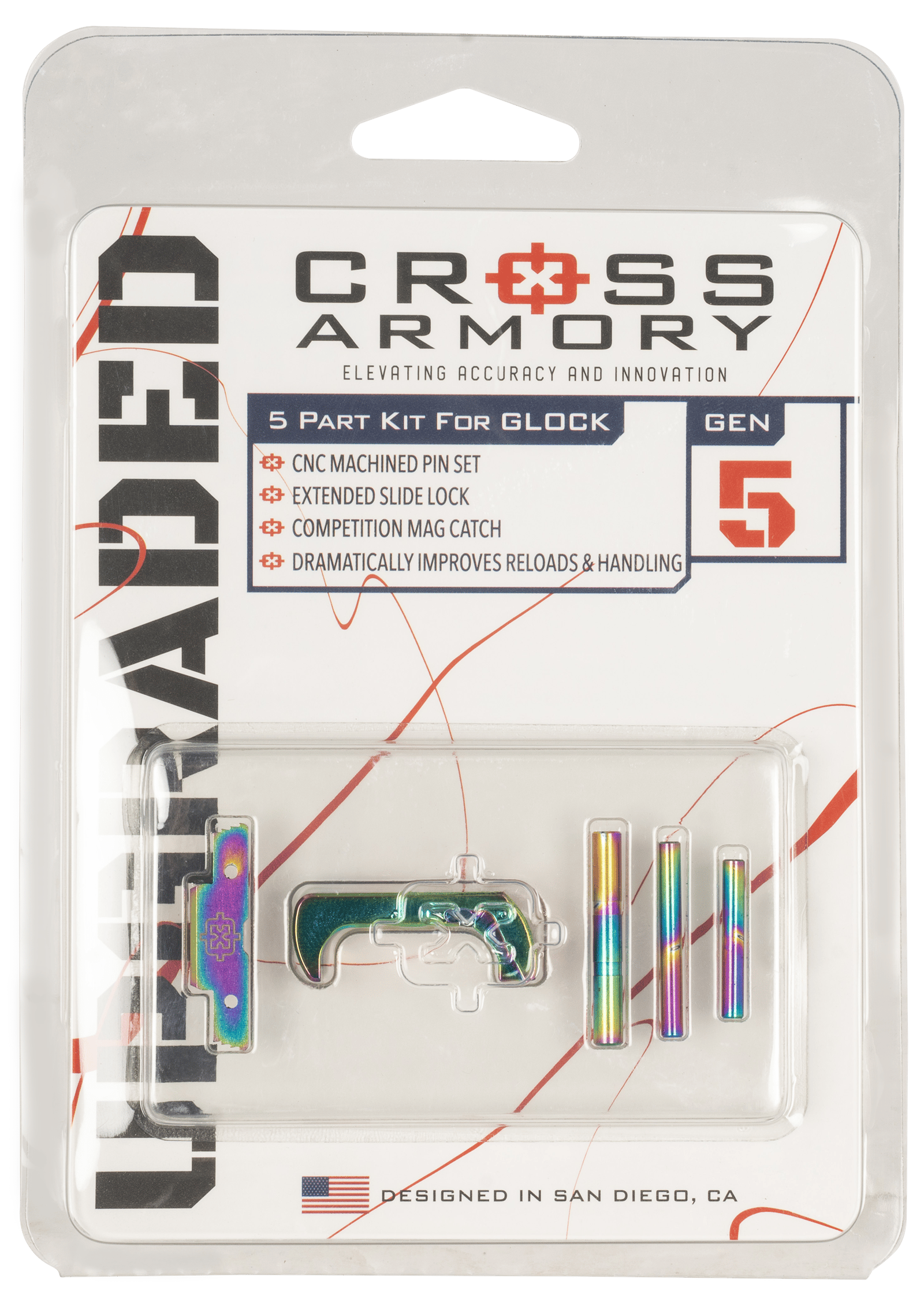 Cross Armory CRG5OKRB 3 Piece Upgrade Kit Glock Gen5 Rainbow Aluminum