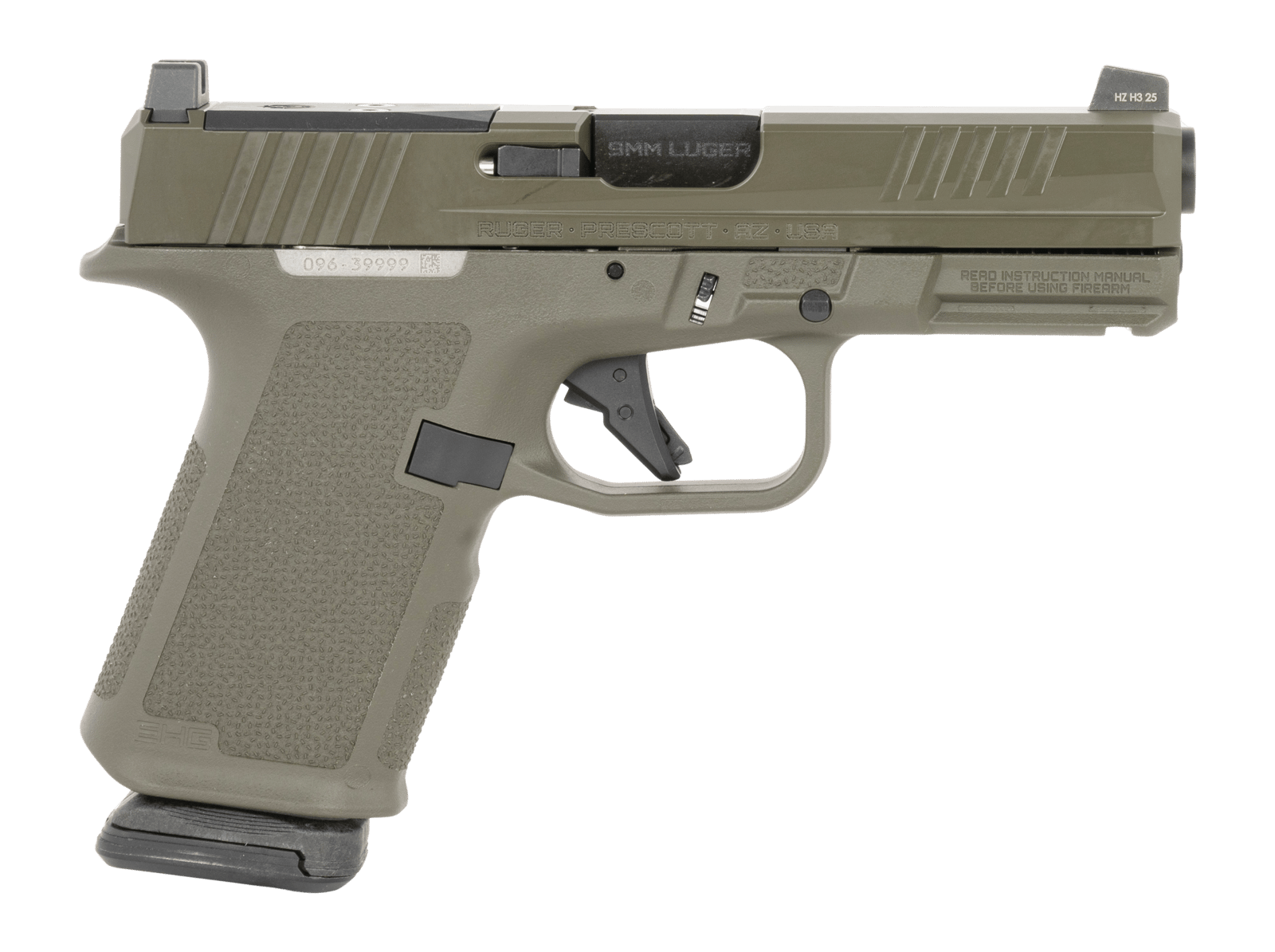 Ruger  RXM  Sports South Exclusive Compact Frame 9mm Luger 15+1 4" Black FNC Nitride Barrel, OD Green Alloy Steel Optic Ready/Serrated Slide, OD Green Polymer Frame w/Accessory Rail, Textured Grip, RM