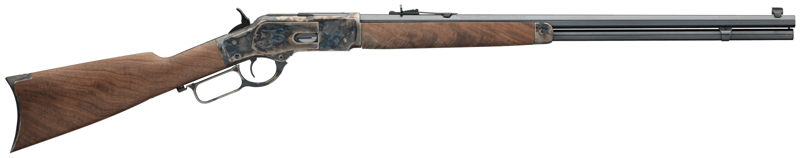 Winchester Guns 534217141 Model 1873 Sporter 45 Colt (LC) 13+1 Cap 24" Octagon Barrel Color Case Hardened Rec Satin Oiled Walnut Fixed Straight Grip Stock Right Hand (Full Size)