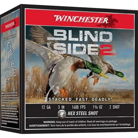 WINCHESTER BLIND SIDE 2 12G 3" #2 HEX 1-3/8OZ 25/250