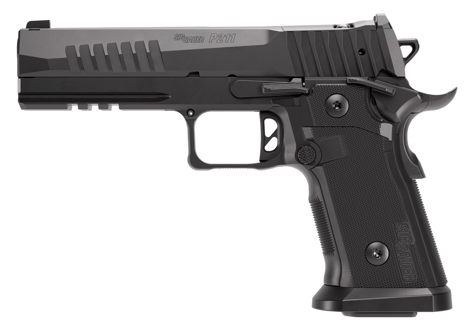 Sig Sauer 211F9GT5 P211 GT5 Full Size 9mm Luger 21+1 5" Black Barrel, Black Nitron Stainless Steel Optic Ready/Serrated Slide & Frame w/Beavertail & Picatinny Rail, G10 Grip Panels, SIGLOC-PRO Footpri