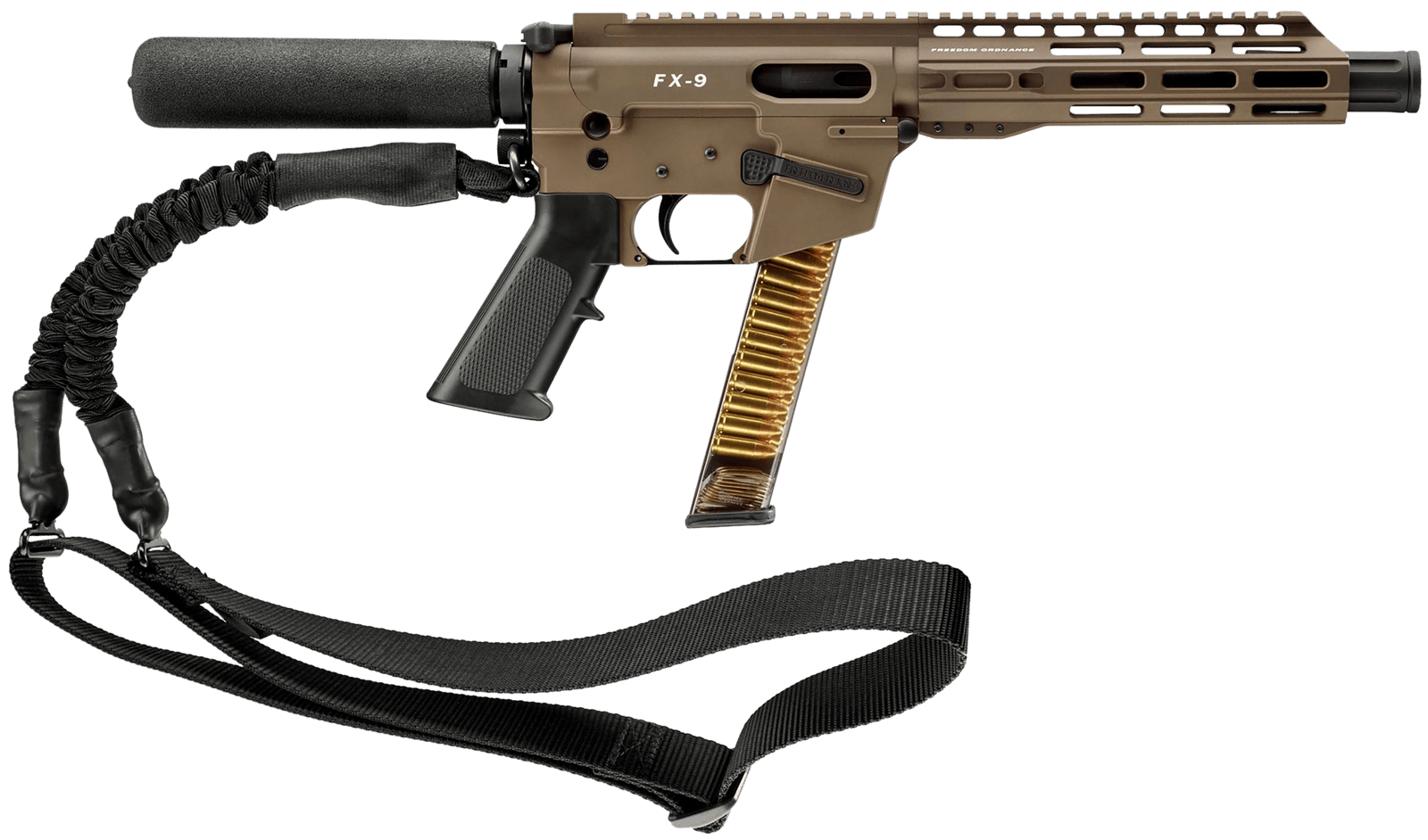 FREEDOM ORDNANCE FX9P8T-FDE FX9P  9mm Luger 31+1 8" Flat Dark Earth Synthetic Pistol Tube
