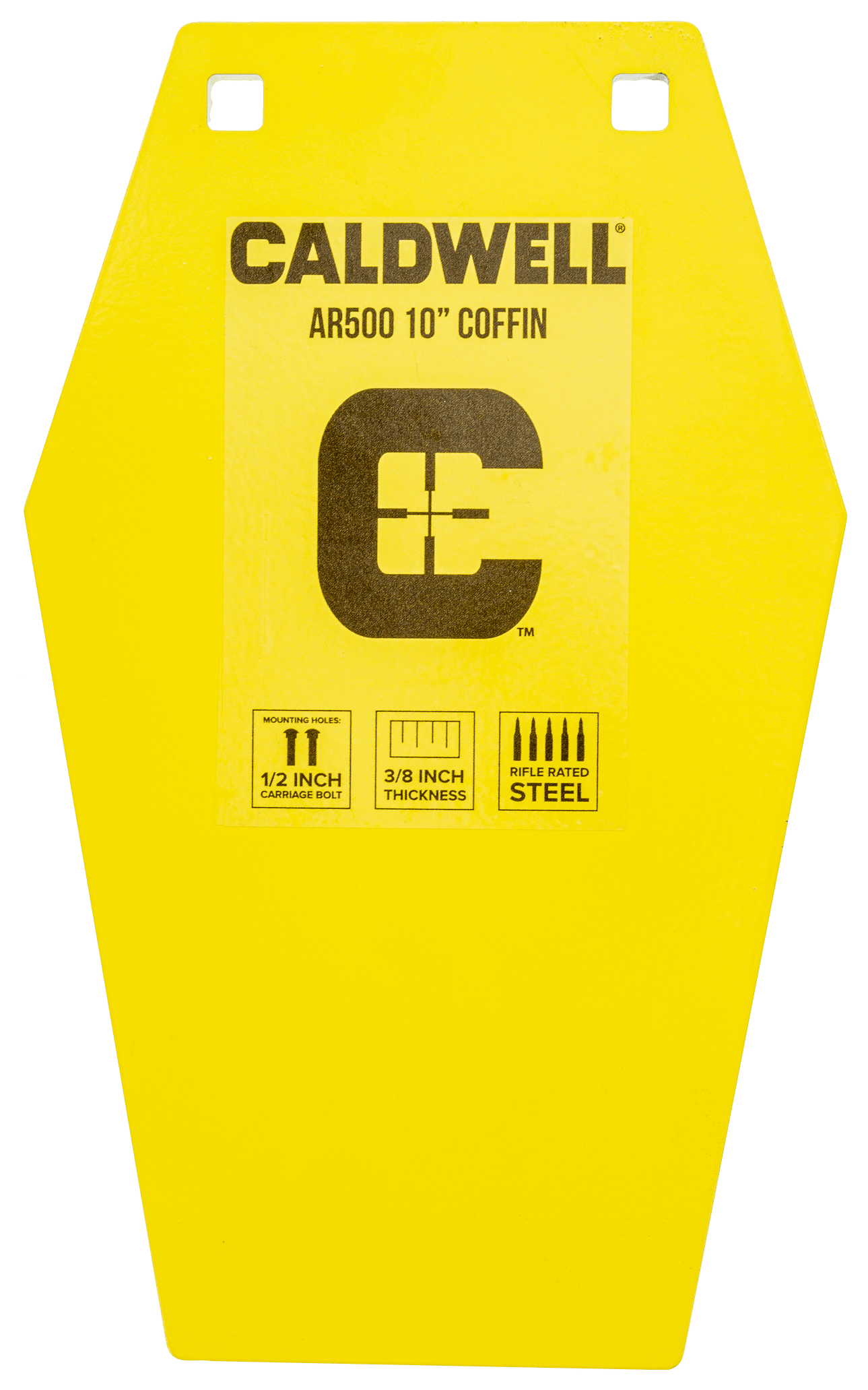 Caldwell 1116693 C  10" Coffin CP4 Yellow Powder Coat AR500 Steel Hanging