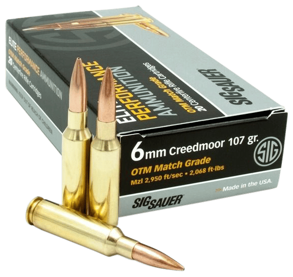Sig Sauer E6MMCM220 Marksman Elite  6mm Creedmoor 107 gr Open Tip Match 20 Per Box/ 10 Case