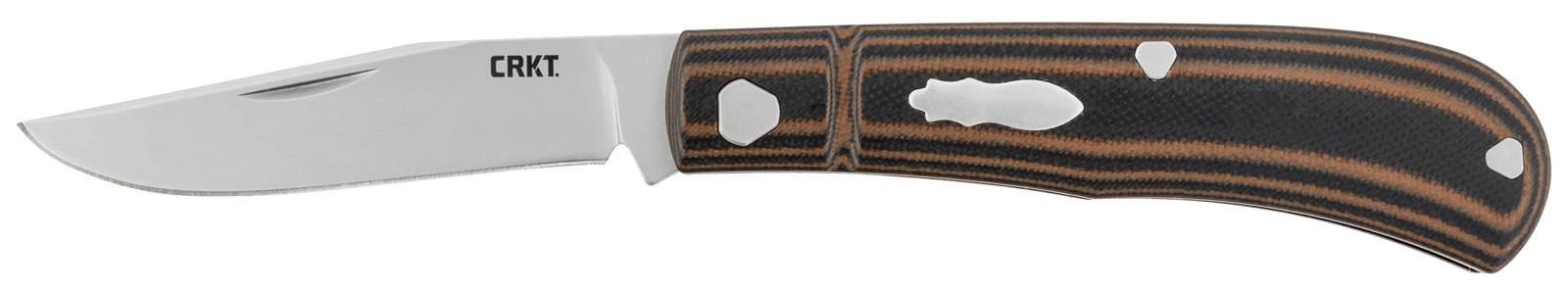 CRKT 7100 Venandi  3.14" Folding Clip Point Plain Bead Blasted 8Cr13MoV SS Blade/Black/Brown G10 Handle