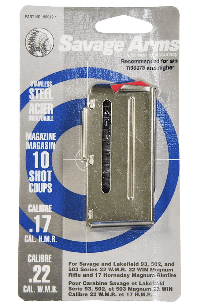 Savage Arms 90019 93 Series  10rd 17 HMR/22 WMR Stainless Steel