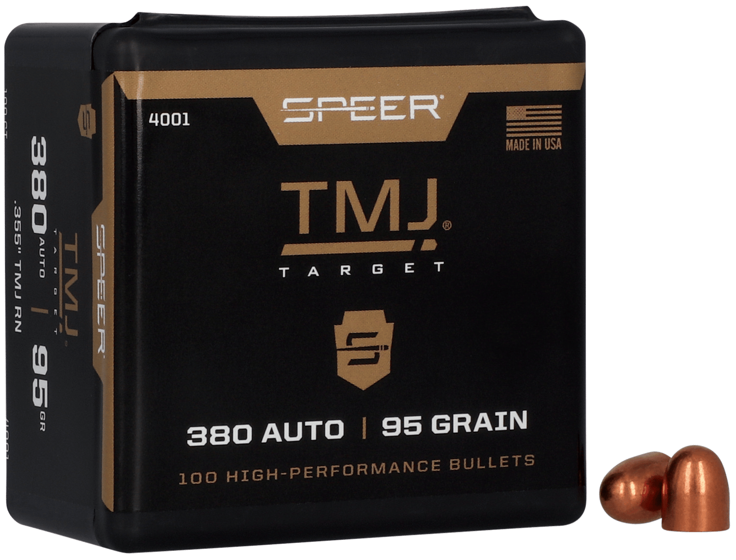 Speer 4001 TMJ  380ACP 95gr Total Metal Jacket 100 Per Box/5 Case