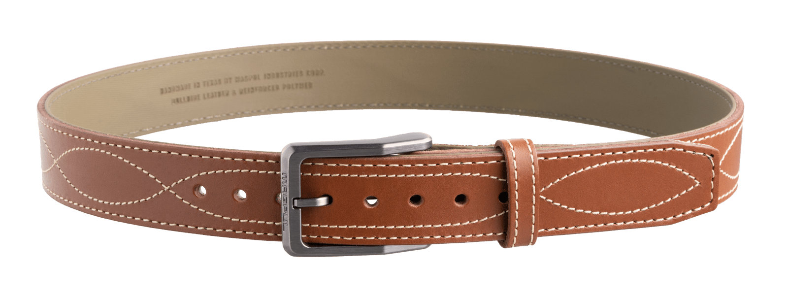 Magpul MAG127623046 Tejas EL Pistolero Light Brown Bull Hide 46" 1.50" Wide Buckle Closure