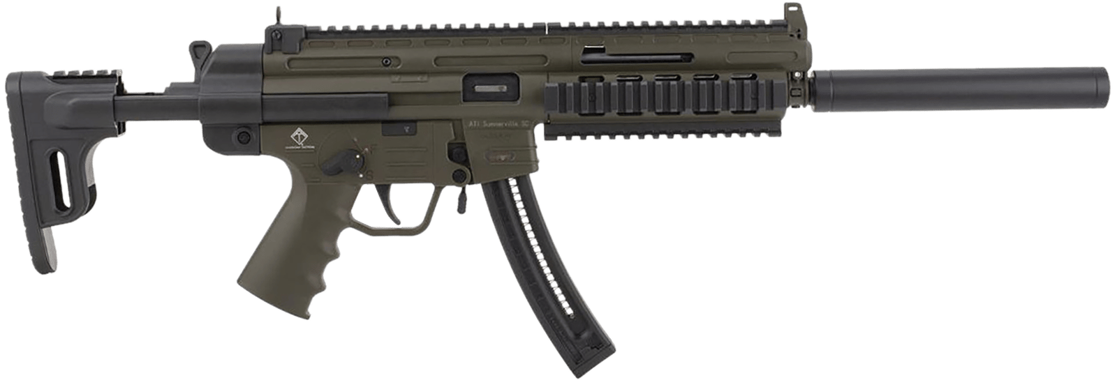 GSG GSG219GERGGSG1622G GSG-16  Full Size 22 LR 22+1 16.25" Black Green Polymer Receiver Black Collapsible w/Storage Compartment Stock Right Hand