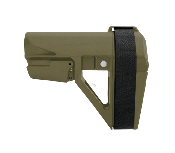 SB Tactical SBA5X07SB SBA5 Stabilizing Brace Ranger Green Polymer Adj 5 Position, 10.25" OAL Includes Sling Strap
