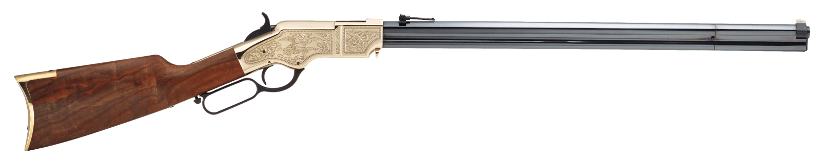 Henry H011D3 Original Deluxe 3rd Edition Full Size 44-40 Win 13+1 24.50" Blued Octagon Barrel, Brass Polished Brass Receiver, Fancy American Walnut Wood Stock Ambidextrous
