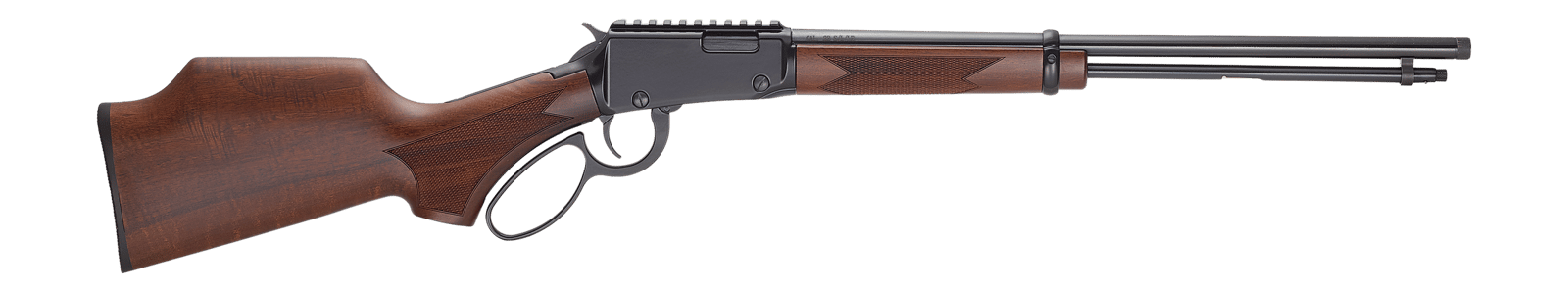 Henry H001PGC22 Bandit 22 S/L/LR 15/17/21+1 18.50" Blued Threaded Barrel, Black Aluminum Receiver w/Picatinny Rail, American Walnut Monte Carlo Stock