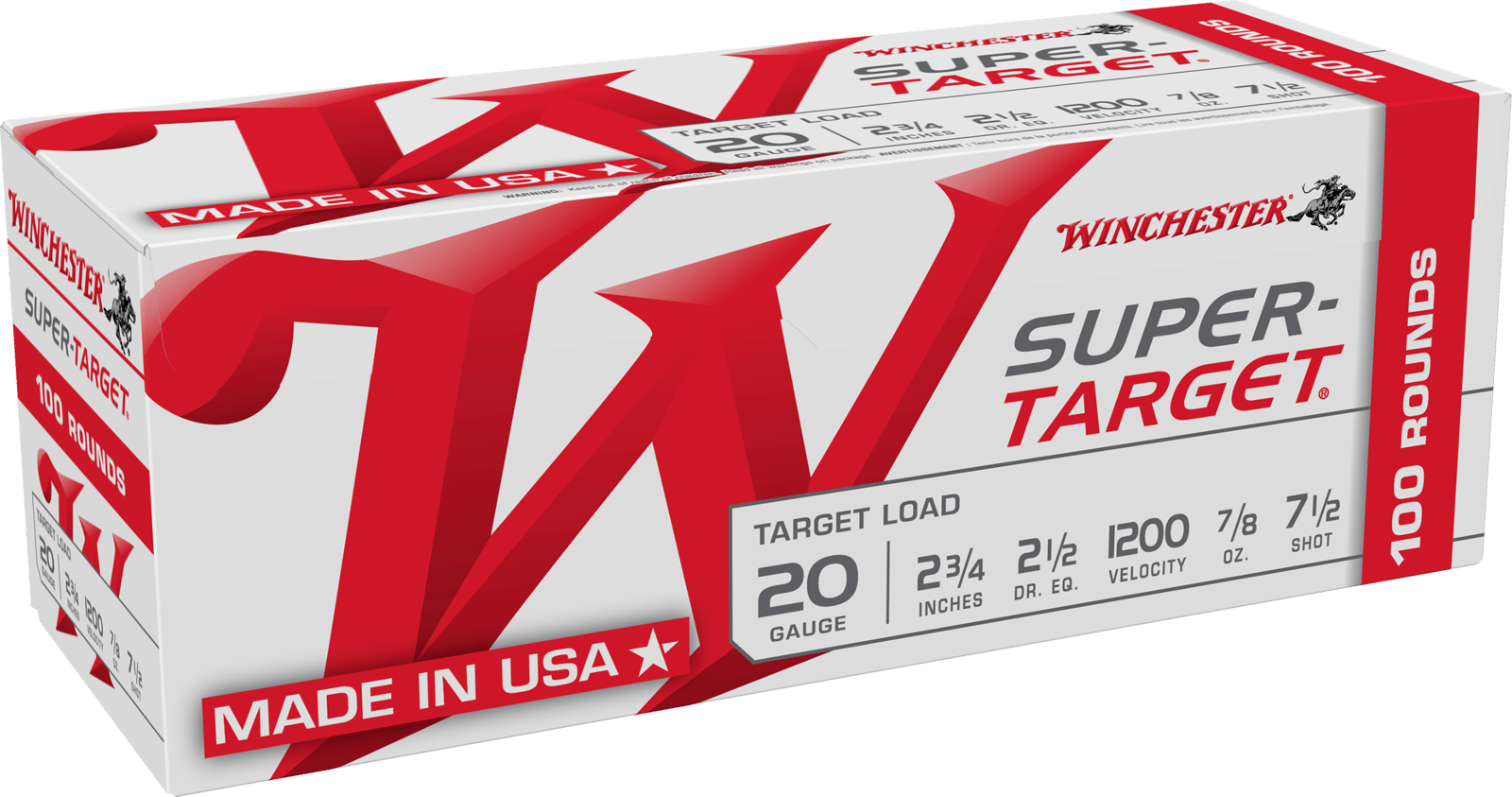 Winchester Ammo TRGT207VP Super-Target  20Gauge 2.75" 7/8oz 7.5Shot 100 Per Box/2 Case