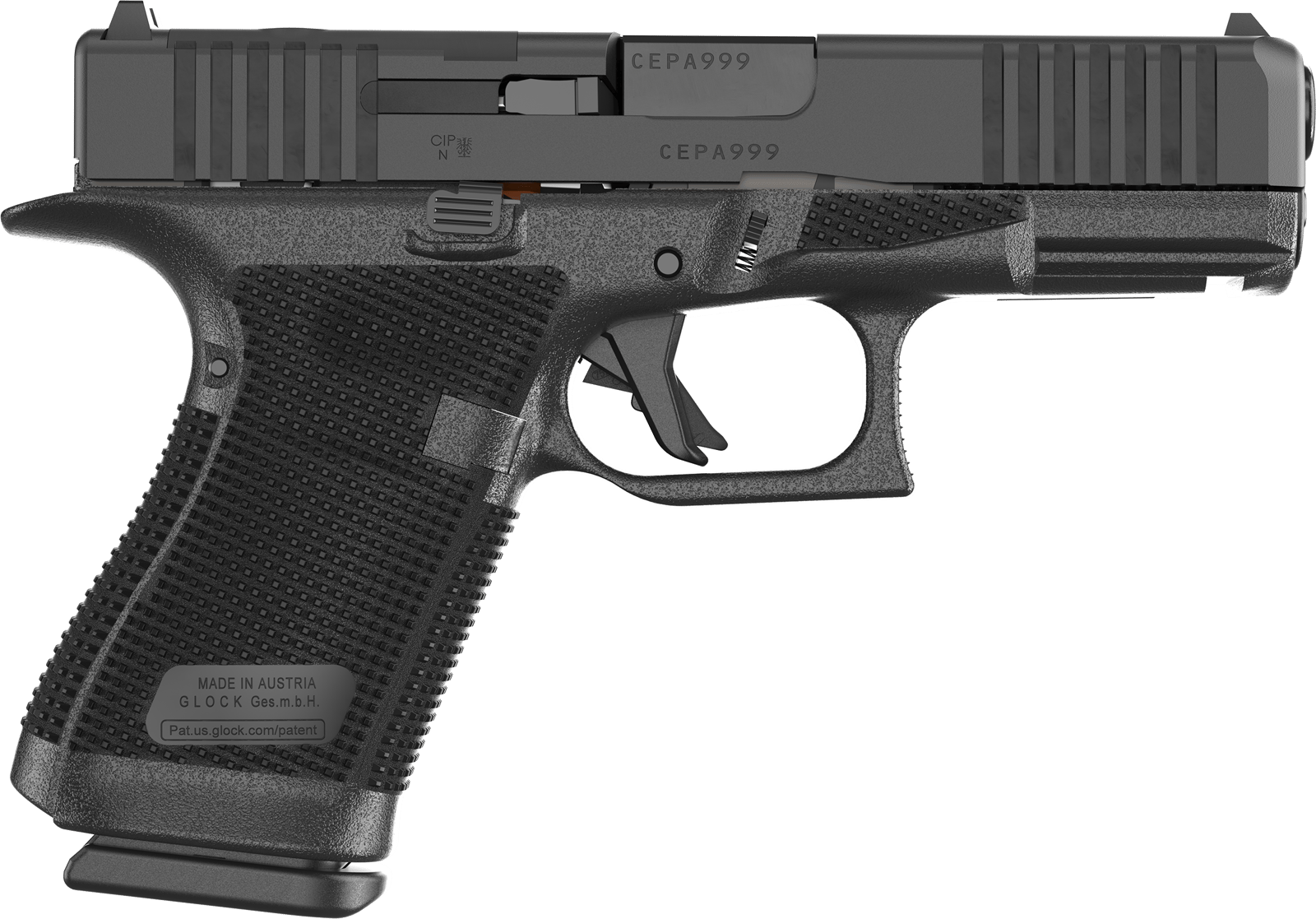 Glock P61950203 G19 Gen6 9mm Luger 15+1 4.02" Black GMB Barrel & Optic Ready/Serrated Slide, Black Polymer Frame w/Accessory Rail, Interchangeable Backstrap Grip, Ambidextrous