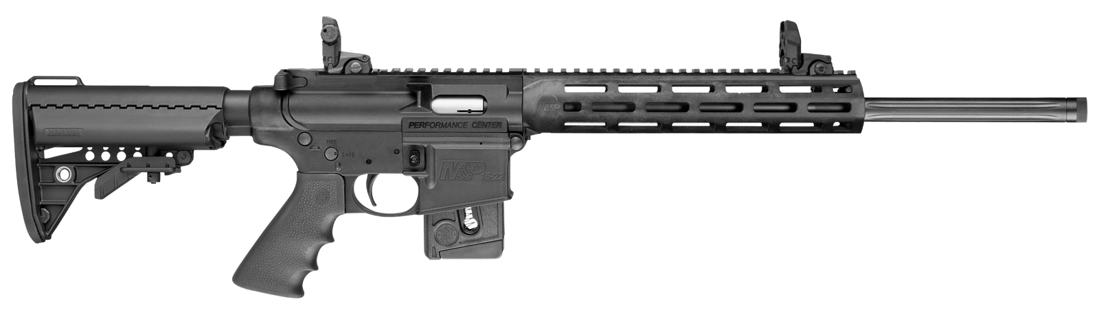 Smith & Wesson 10205 M&P15 Performance Center Sport 22 LR 10+1 18" Threaded Barrel,  Vltor Adjustable Stock, Magpul Folding MBUS Sights, Match Grade Precision Barrel,Chamber & Trigger, Hogue Grip, Opt