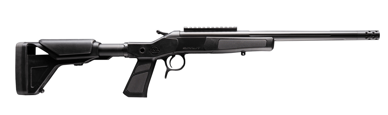 CVA CR4434XP Cascade XP-SB SBR 223 Rem 1rd 16.50" Matte Fluted Threaded Barrel Matte Stainless Steel Receiver Picatinny Rail Receiver Graphite Black Adj Buffer Tube Synthetic Stock Black Grip