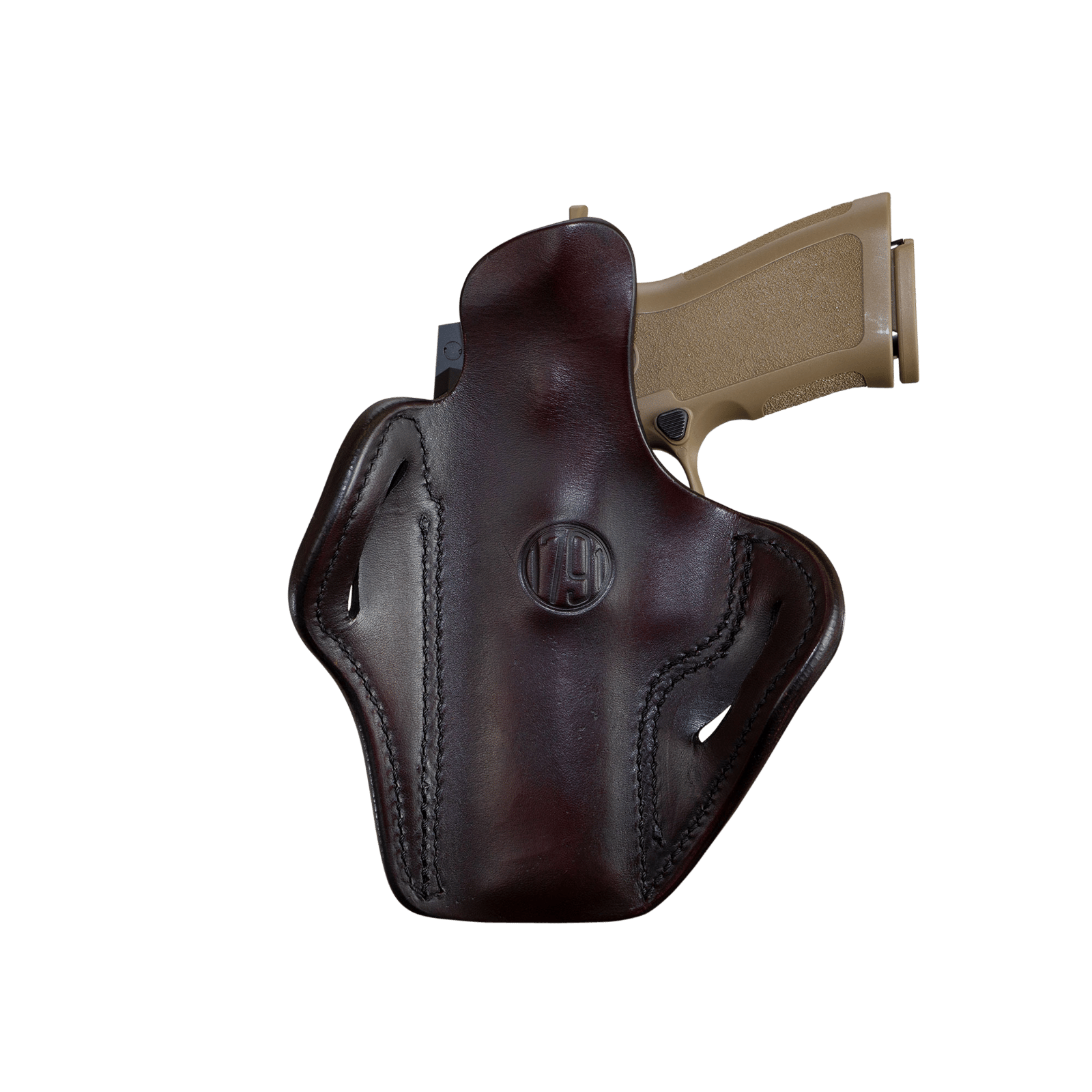 1791 Gunleather ORBH24SBRR BH2.4 Optic Ready OWB 2.4 Signature Brown Leather Belt Slide Fits Walther PPQ/Sig P320/Springfield XD-M Right Hand