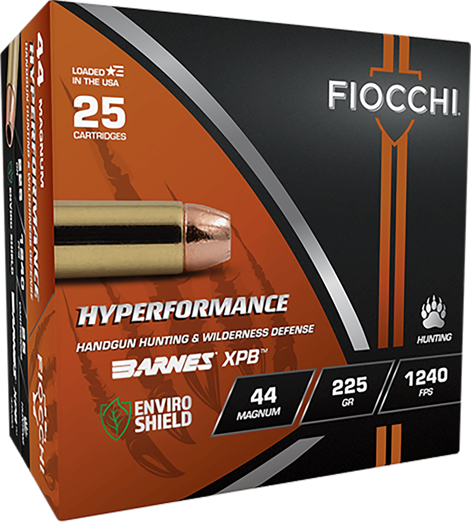 Fiocchi 44MBA Hyperformance  44RemMag 225gr XPB 25 Per Box/8 Case