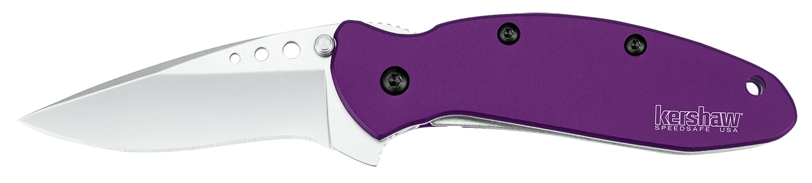 Kershaw 1620PUR Scallion  2.40" Folding Drop Point Plain Bead Blasted 420HC SS Blade Purple Anodized Aluminum Handle Includes Pocket Clip
