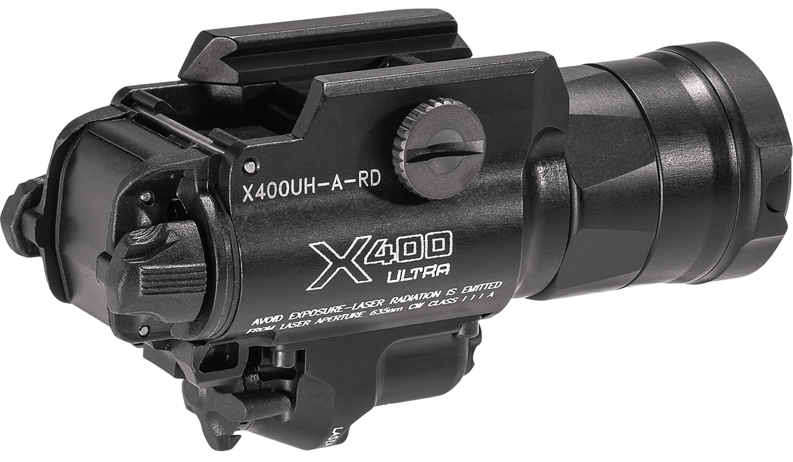 SureFire X400UHARD X400UH-A-RD Ultra Masterfire Black Anodized 1000 Lumens White LED/Red Laser