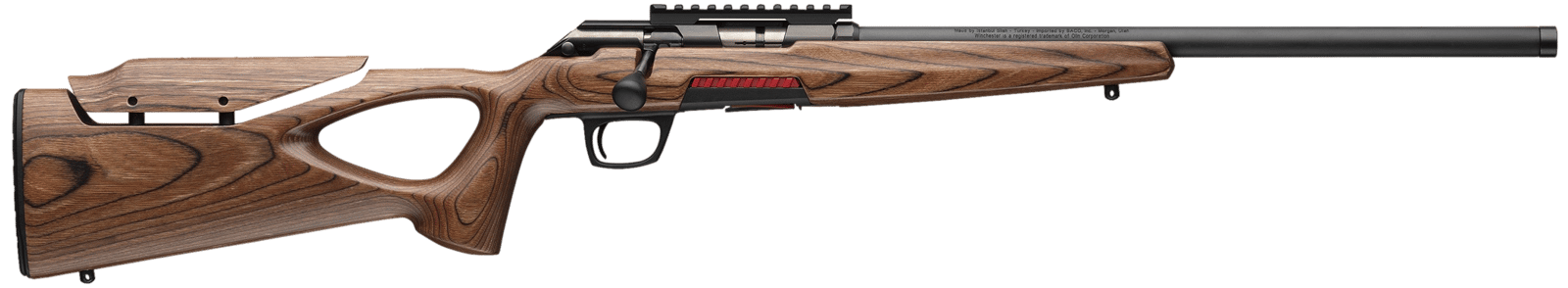 Winchester Repeating Arms 525228102 Xpert Target 22 LR 10+1 18" Matte Black Threaded Bull Barrel, Matte Black Picatinny Rail Steel Receiver, Brown Adj Comb & LOP Thumbhole Laminate Stock