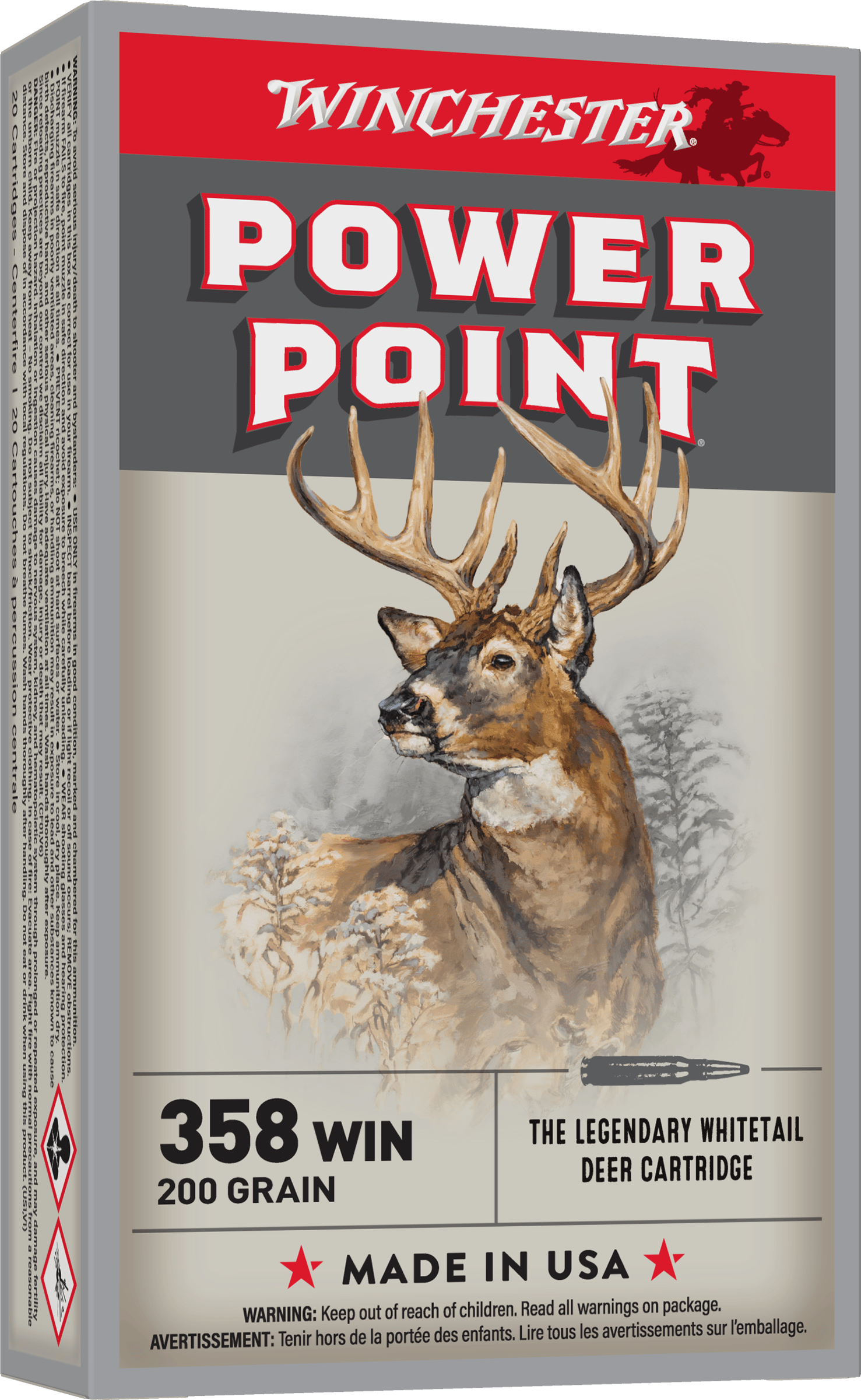 Winchester Ammo X3582 Power-Point  358Win 200gr 20 Per Box/10 Case