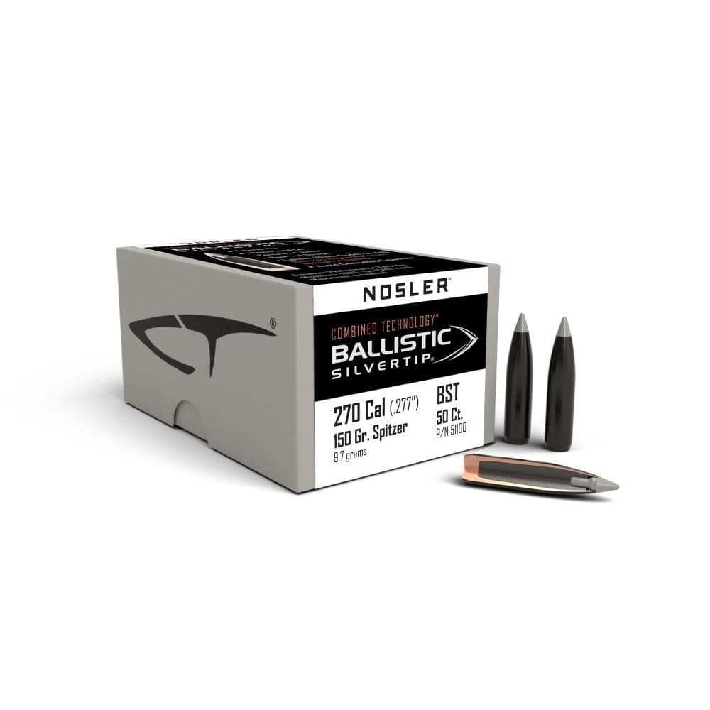 Nosler Ballistic SilverTip Hunting Rifle Bullets .270 cal .277" 150 gr SBT-BSTIP 50/ct