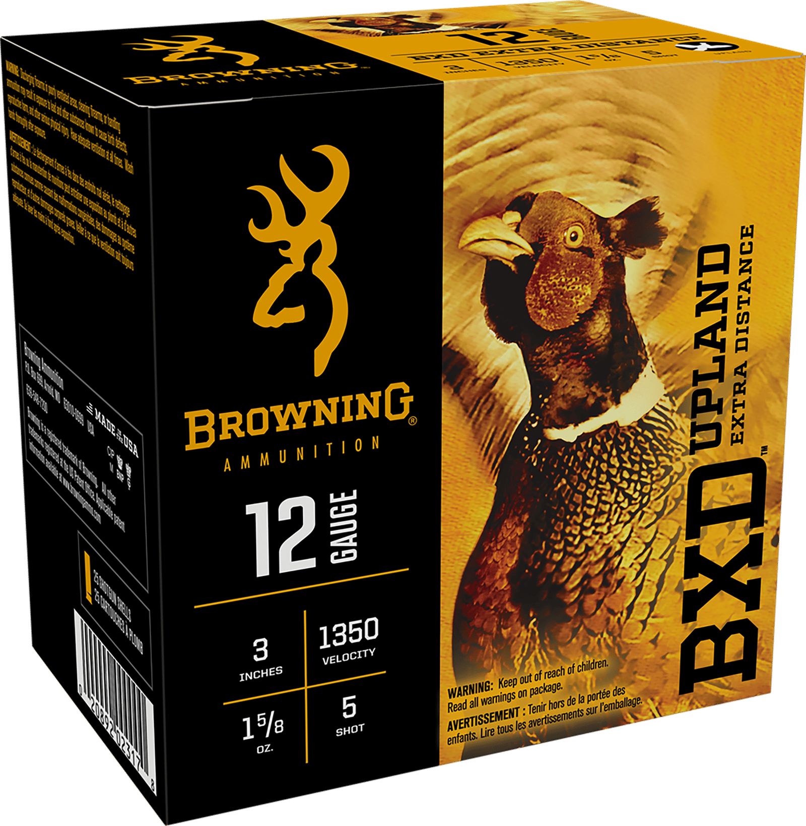 Browning Ammo B193511235 BXD Upland 12Gauge 3" 1 5/8oz 5Shot 25 Per Box/10 Case