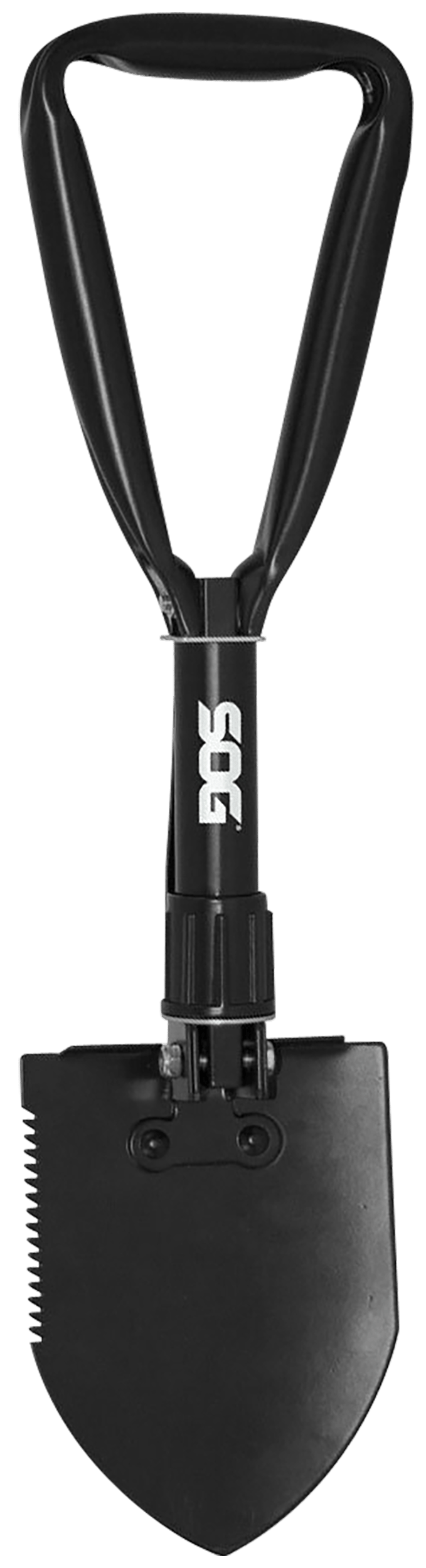 S.O.G SOGF08N Entrenching Tool  Folding Shovel Plain/Serrated Blade Black Powder Coated High Carbon Steel Handle 18.25" Long Includes Sheath
