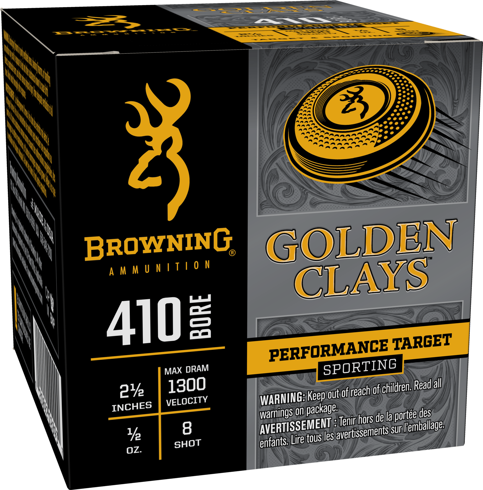 Browning Ammo BGC418 Golden Clays  410Bore 2.50" 1/2oz 8Shot 25 Per Box/10 Case