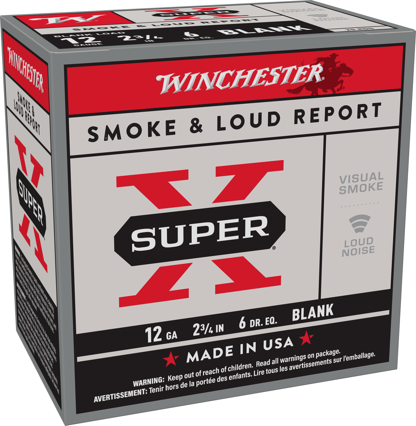 Winchester Ammo XBP12W Super X Blank 12Gauge 2.75" 25 Per Bx/10 Case