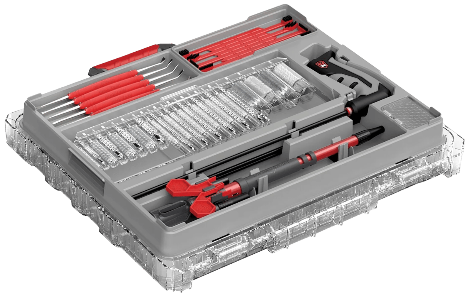 Real Avid AVBMMK Bore-Max Master Cleaning Kit & Mobile Workstation  Multi Cal 12/20 Gauge Gray/Red