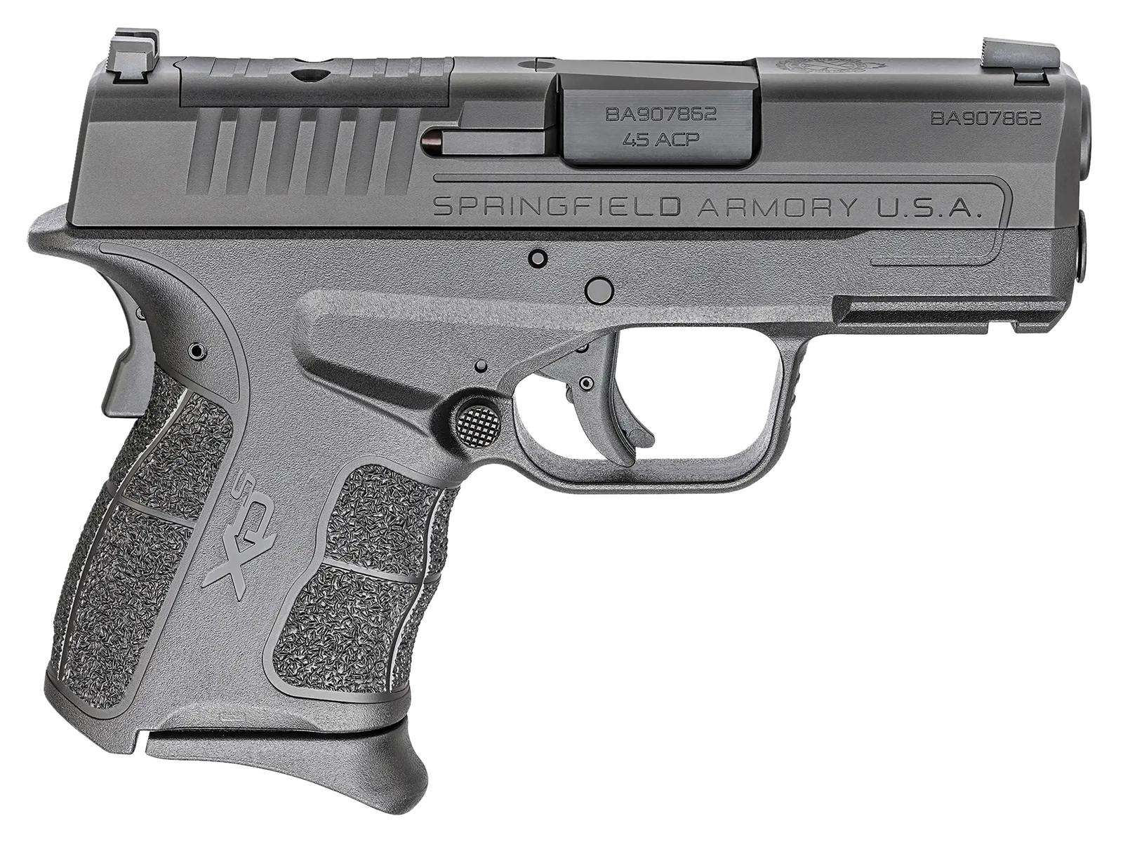 Springfield Armory XDSG93345BOSP XD-S Mod2 OSP 45 ACP 5+1 6+1 3.30" Black Melonite Steel Barrel & Optic Ready/Serrated Slide, Black Polymer Frame w/Picatinny Rail, Black Textured Polymer Grip